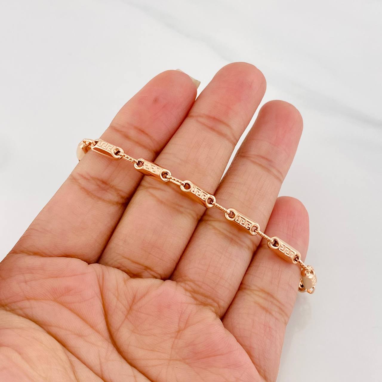 Rustic Tribal Bracelet 5.85g / 8 3/4 in / 3.7mm Rose Gold 18K