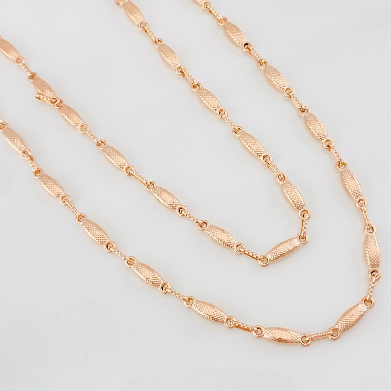 Cadena Rustica Eslabon 10.55g / 24 in / 3.45mm Oro Rosa 18K