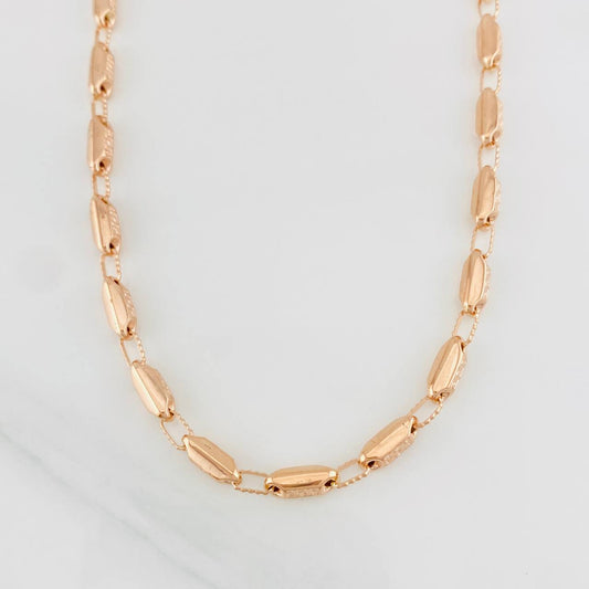 Cadena Rustica Tribal 14.4g / 24 in / 3.8mm Oro Rosa 18K