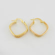 Hoop Earrings Rhombus 1.7g / 3/4 in Three Golds 18K