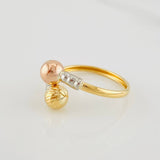 You and Me Ring 1.45g / T8 1/4 Three Golds 18K