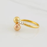 You and Me Ring 1.5g / T8 1/4 Three Golds 18K