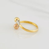 You and Me Ring 1.35g / T9 1/2 Three Golds 18K