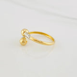 You and Me Ring 1.35g / T8 1/2 Two Golds Yellow White 18K