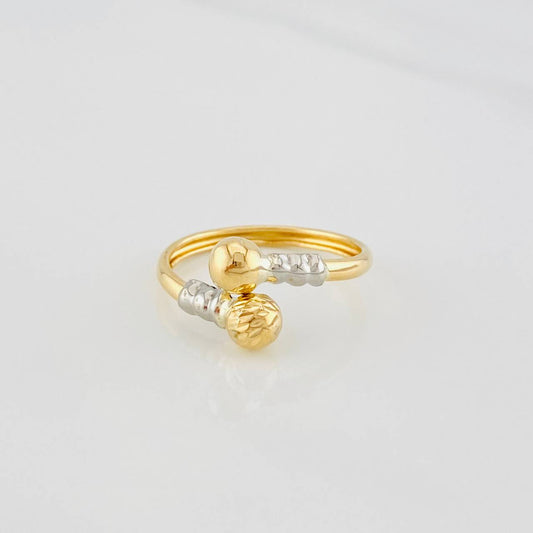 You and Me Ring 1.35g / T9 1/4 Two Golds Yellow White 18K