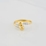 You and Me Ring 1.35g / T9 1/4 Two Golds Yellow White 18K