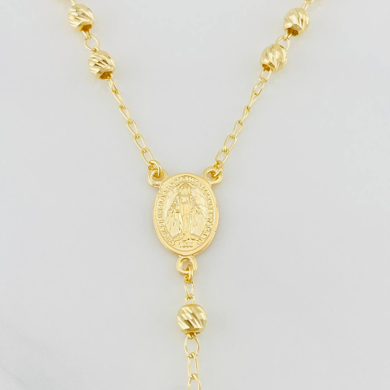 Rosary Miraculous Virgin 10.3g / 24 in / 4mm Yellow Gold 18K