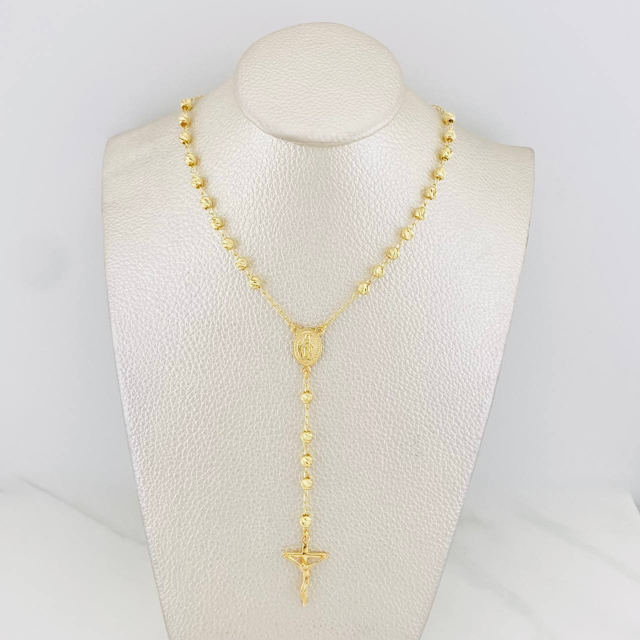 Rosary Miraculous Virgin 10.3g / 24 in / 4mm Yellow Gold 18K