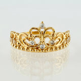 Crown Hearts Ring 15´S 2.4gr / T7 / Yellow Gold 18K