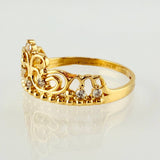 Crown Hearts Ring 15´S 2.4gr / T7 / Yellow Gold 18K