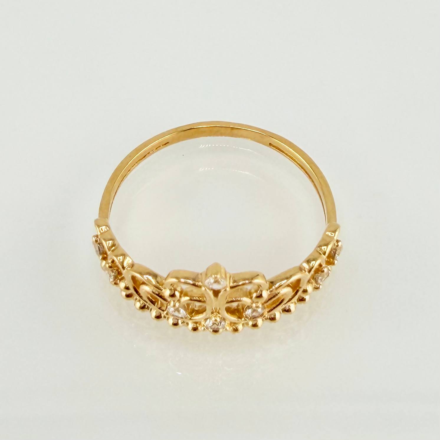 Crown Hearts Ring 15´S 2.4gr / T7 / Yellow Gold 18K