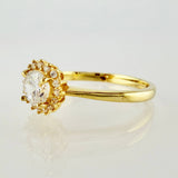 Anillo Solitario Flor Tupida 2.6gr / T7 1/4 / Oro Amarillo 18K