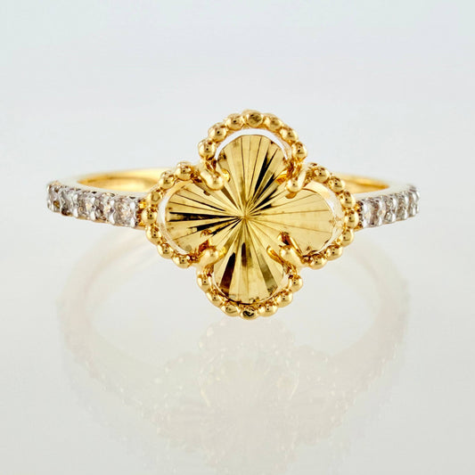 Anillo Trebol 2.1gr / T7 1/4 / Oro Amarillo Nac.Esp. 18K
