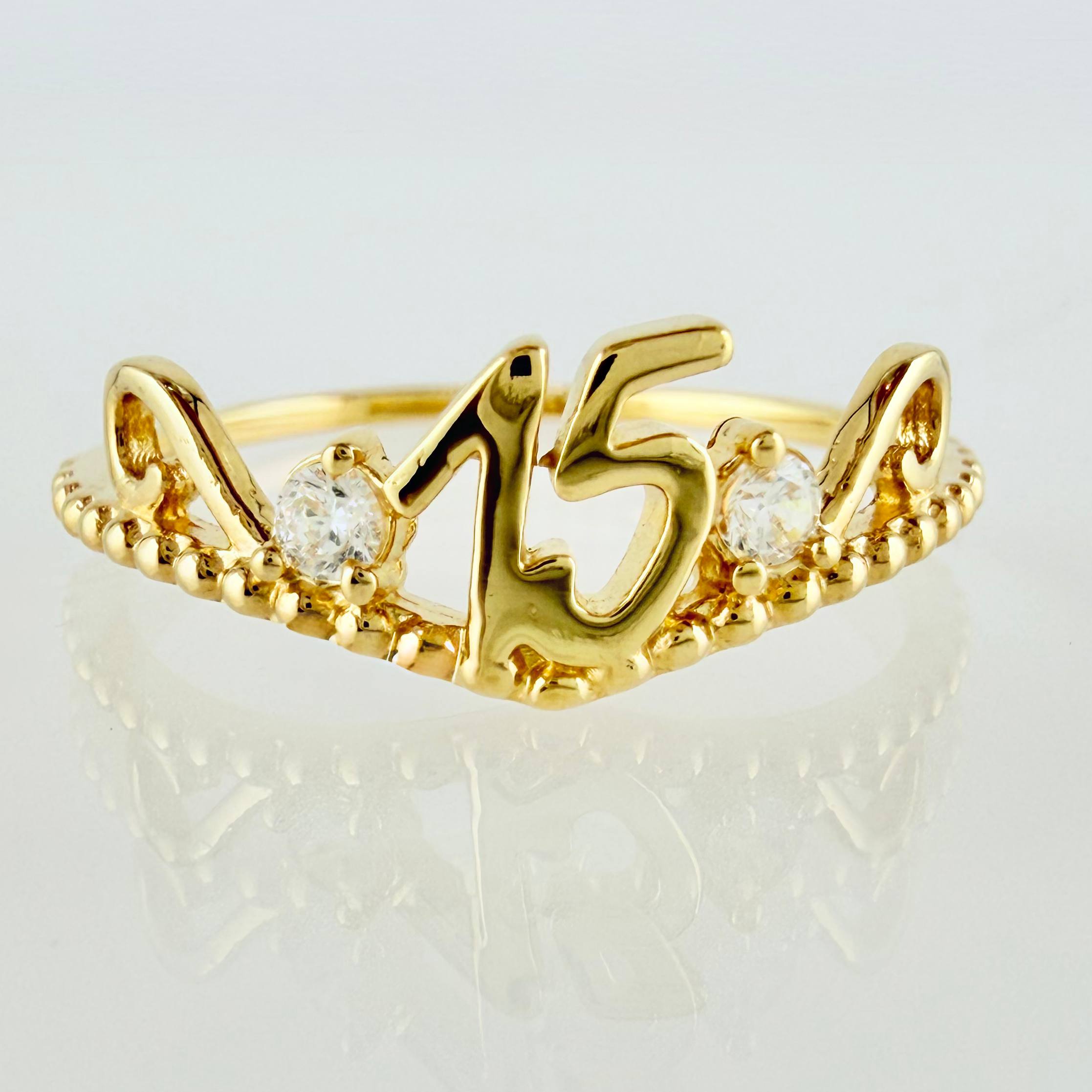 Anillo Corona 15´S 1.45gr / T6 / Oro Amarillo 18K