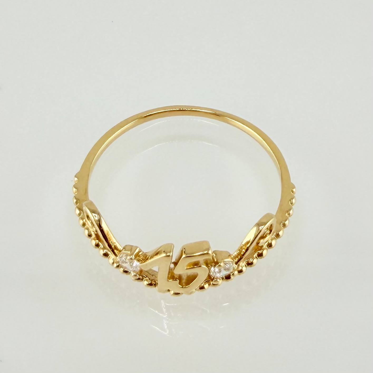 Anillo Corona 15´S 1.45gr / T6 / Oro Amarillo 18K