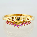 Anillo Corona Corazon 2gr / T7 / Oro Amarillo 18K