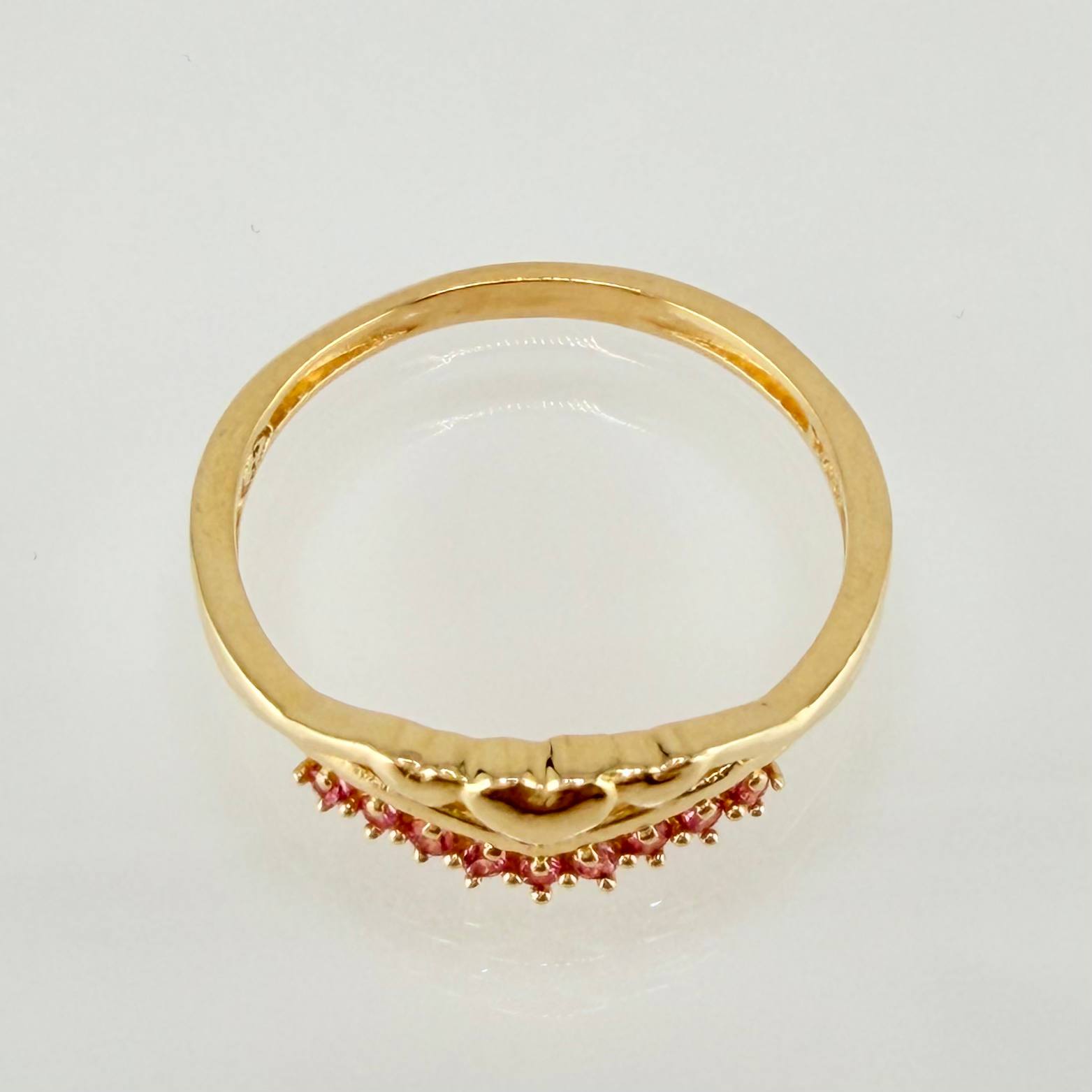 Anillo Corona Corazon 2gr / T7 / Oro Amarillo 18K