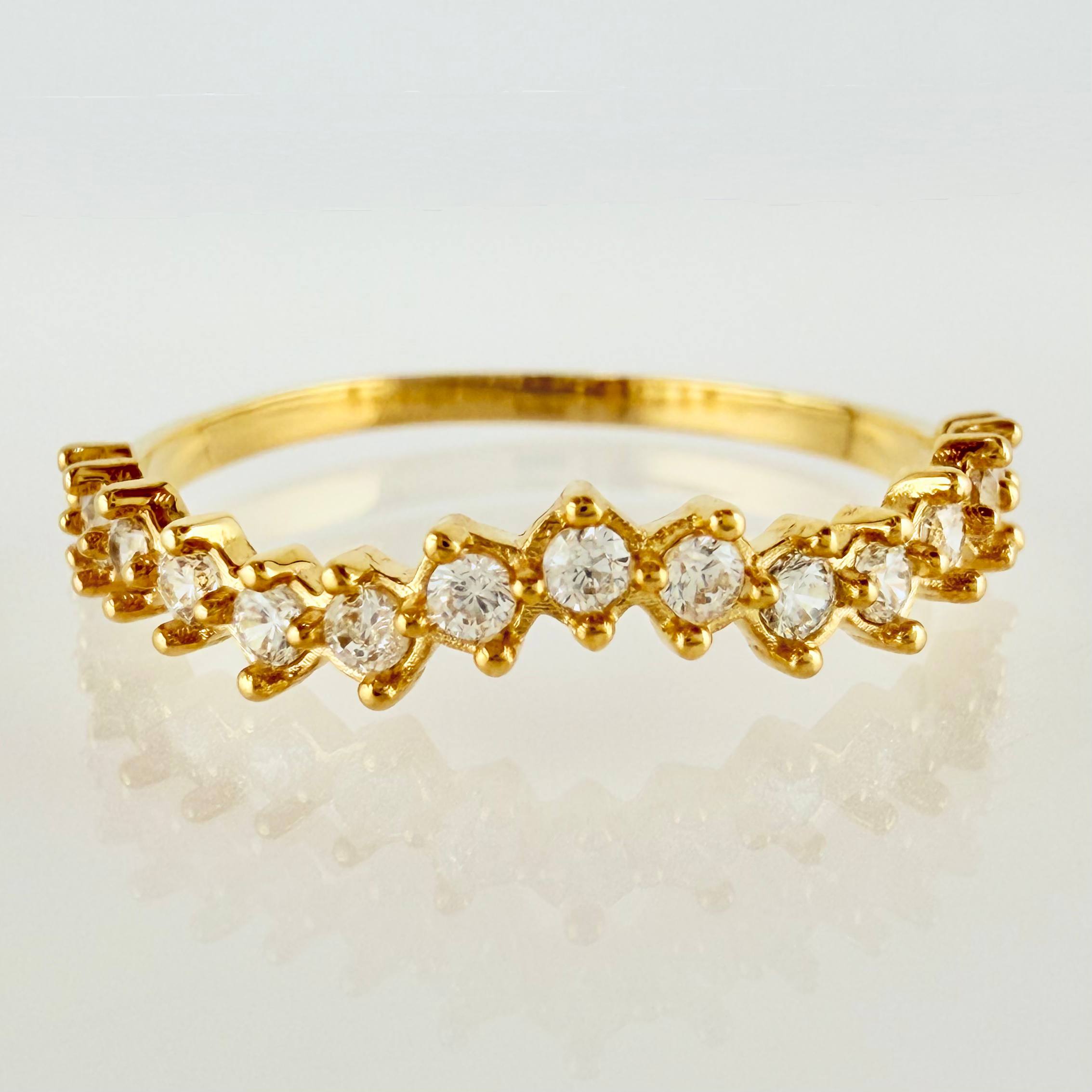 Anillo Ola Curva Tupida 1.1gr / T6 / Oro Amarillo 18K