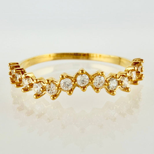 Anillo Ola Curva Tupida 1.1gr / T6 / Oro Amarillo 18K