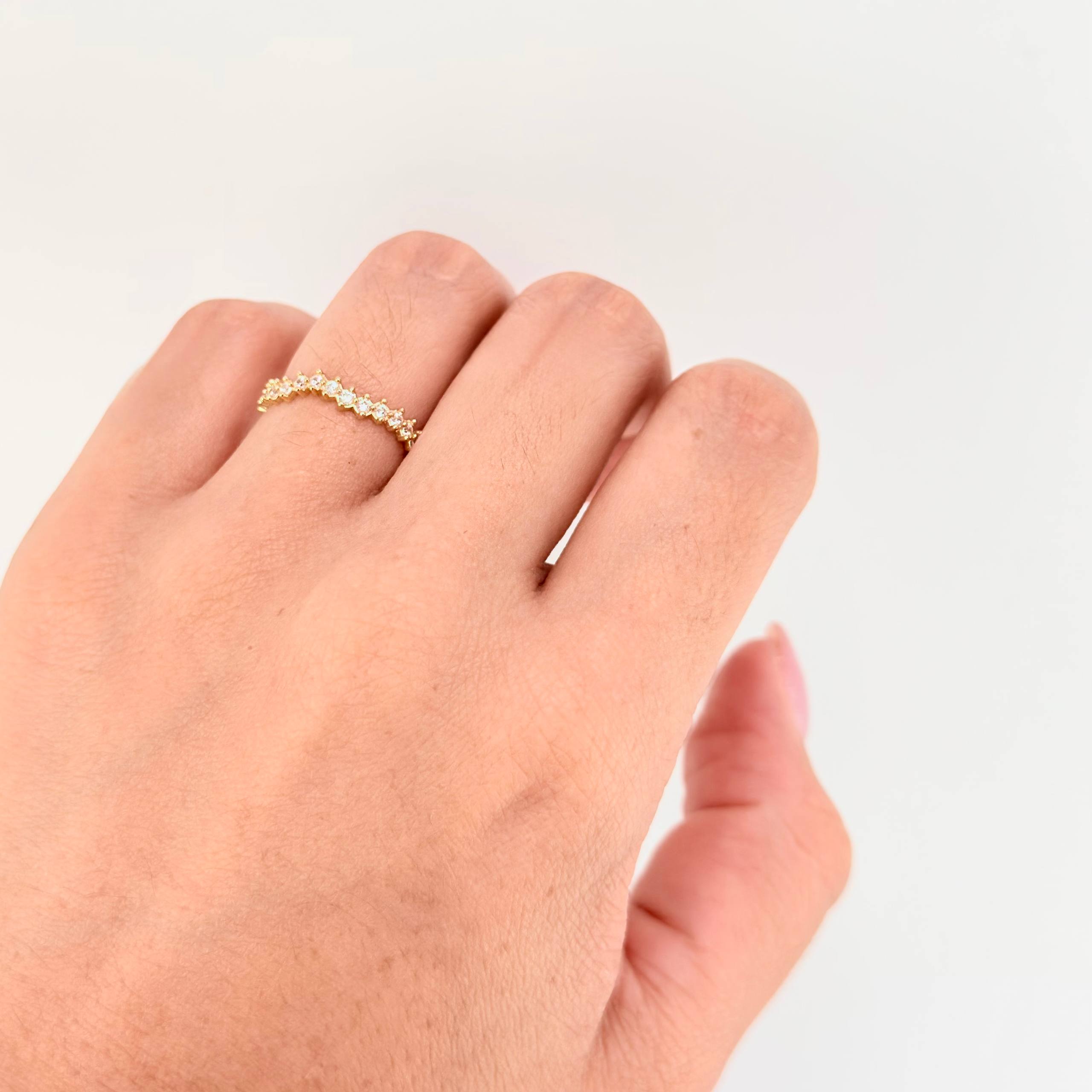 Anillo Ola Curva Tupida 1.1gr / T6 / Oro Amarillo 18K