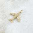 Pendant Airplane 2.85gr / 3cm / White Zircons 18K Yellow Gold ©