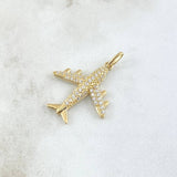 Pendant Airplane 3gr / 3.2cm / White Zircons 18K Yellow Gold ©