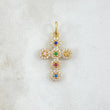 Dije Crúz Tupida 2.05gr / 2.8cm / Circones Colores Oro Amarillo 18K *