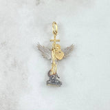 Dije San Miguel Arcangel 2.5gr / 3.5cm / Dos Oros Amarillo Blanco 18K ©