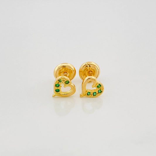 Stud Earrings Heart Silhouette 0.8 g / in / 5.9 mm Yellow Gold 18K