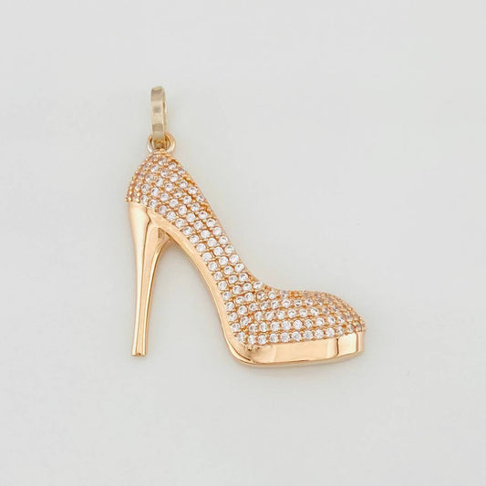 Heel Pendant 3.35g / 1 1/4 in Two-Tone White Rose Gold 18K