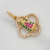 Clover Virgin of Guadalupe Pendant 2.15gr / 1 in / 18K Yellow Gold %