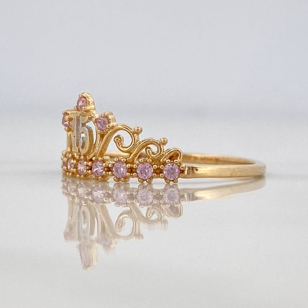 Crown Ring 15s 1.5gr / T7 / Two-tone 18K Yellow and White Gold %