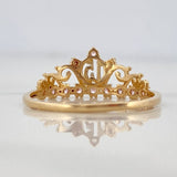 Crown Ring 15s 1.5gr / T7 / Two-tone 18K Yellow and White Gold %