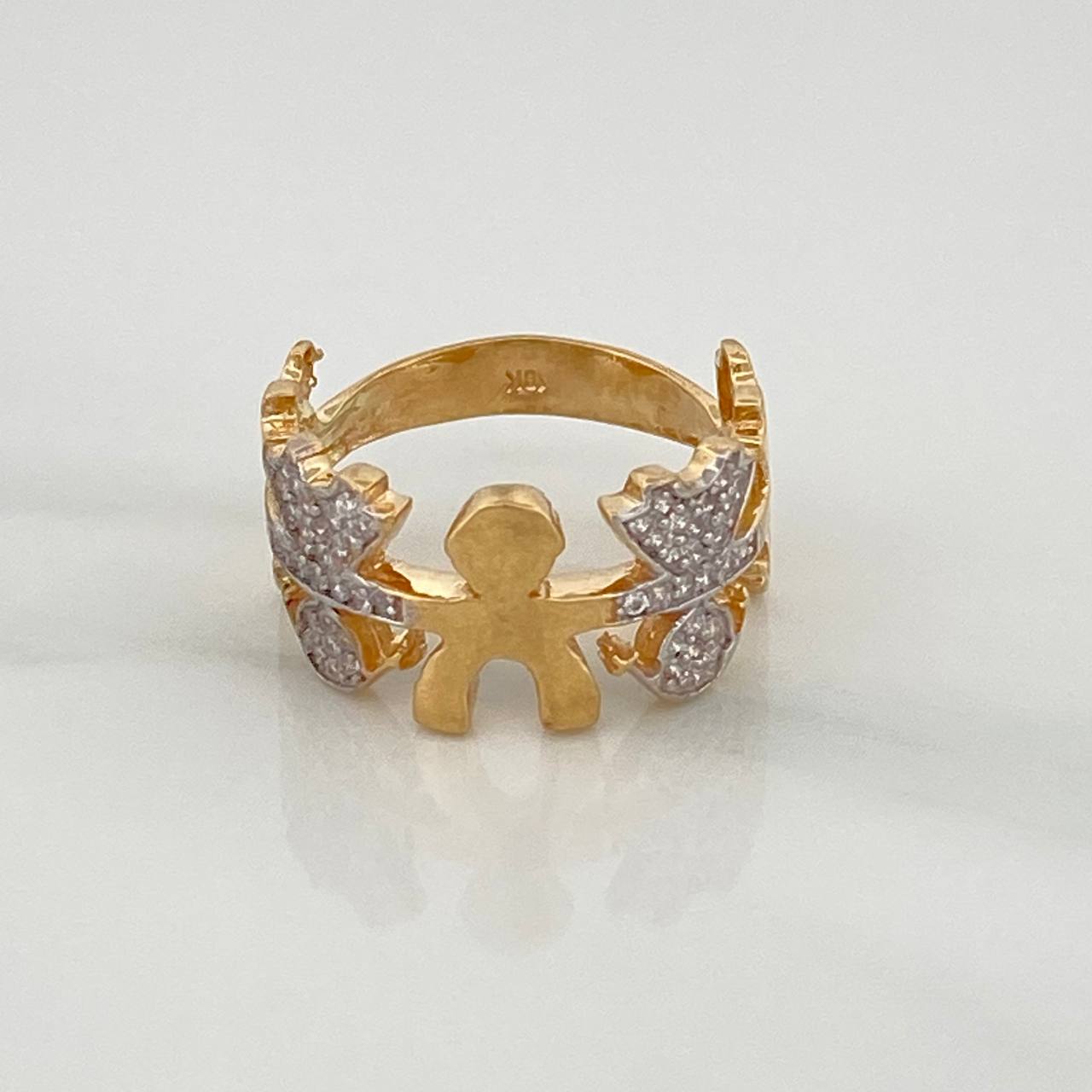Anillo Niños 3.8gr / T6 3/4 / Dos Oros Amarillo Blanco 18K $