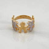 Anillo Niños 3.8gr / T6 3/4 / Dos Oros Amarillo Blanco 18K $