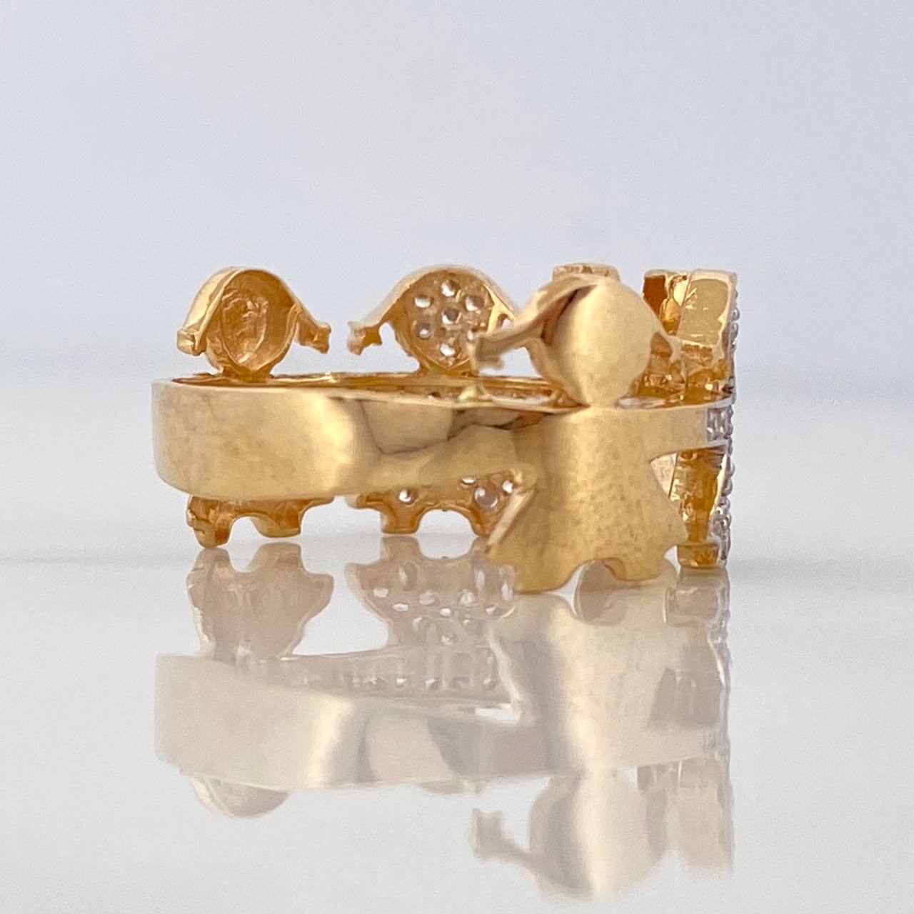 Anillo Niños 3.8gr / T6 3/4 / Dos Oros Amarillo Blanco 18K $