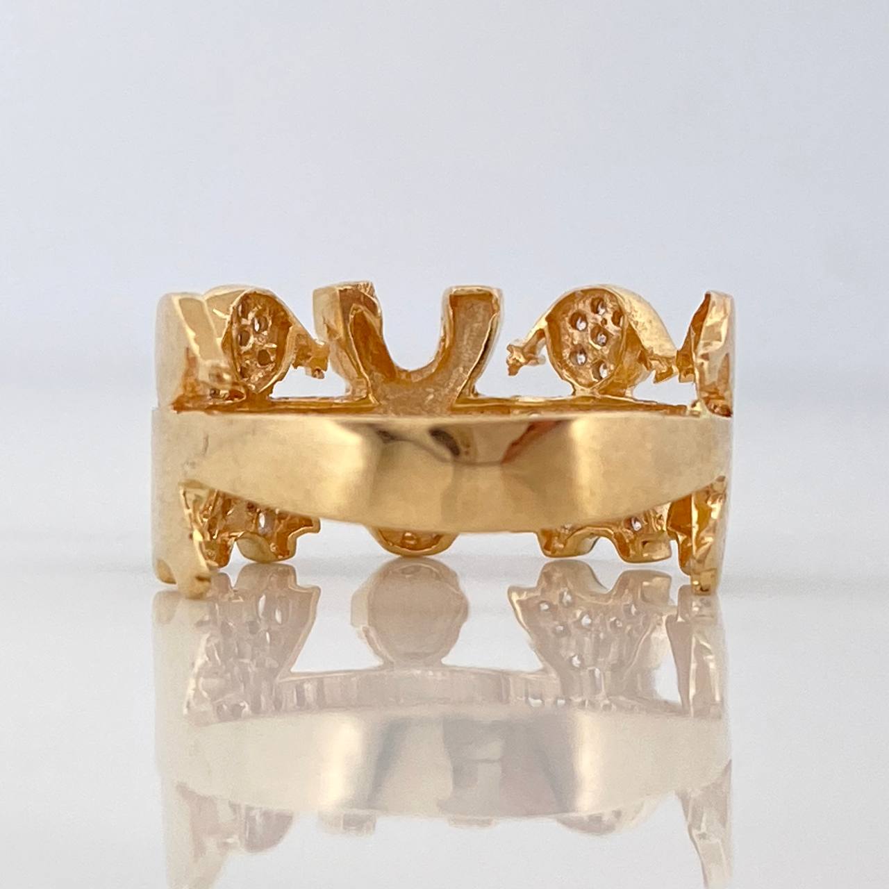 Anillo Niños 3.8gr / T6 3/4 / Dos Oros Amarillo Blanco 18K $