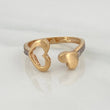 Anillo Doble Corazon 2.05gr / T6 / Dos Oros Amarillo Blanco 18K $