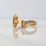 Anillo Doble Corazon 2.05gr / T6 / Dos Oros Amarillo Blanco 18K $