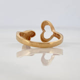 Anillo Doble Corazon 2.05gr / T6 / Dos Oros Amarillo Blanco 18K $