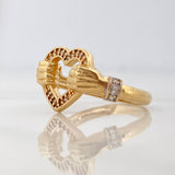 Anillo Manos Corazon 4.1gr / T7 1/2 / Dos Oros Amarillo Blanco 18K $