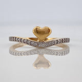 Anillo Corazon 1.85gr / T7 / Dos Oros Amarillo Blanco 18K $
