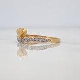 Anillo Corazon 1.85gr / T7 / Dos Oros Amarillo Blanco 18K $
