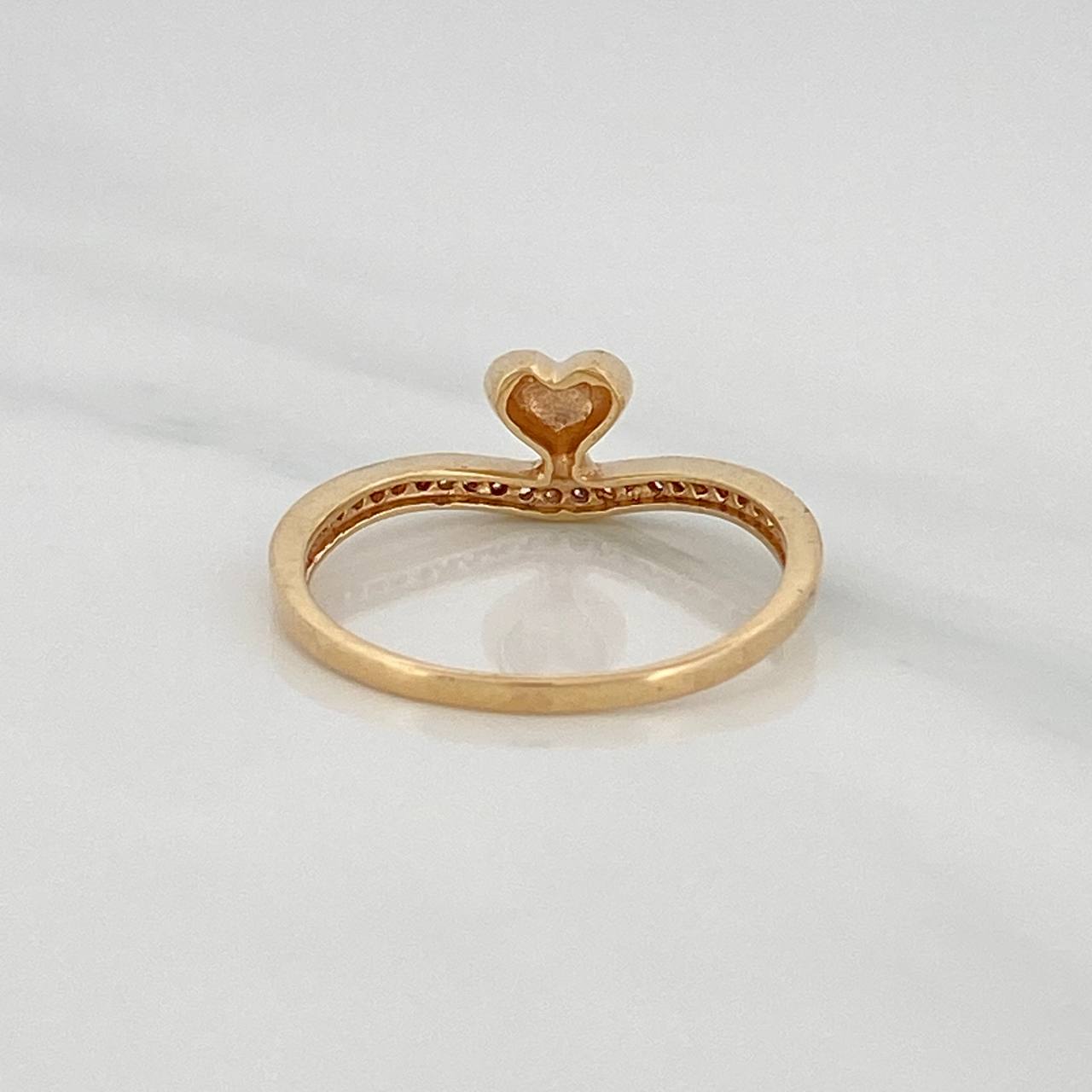 Anillo Corazon 1.85gr / T7 / Dos Oros Amarillo Blanco 18K $