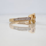 Anillo Fe 2.3gr / T6 1/2 / Dos Oros Amarillo Blanco 18K $