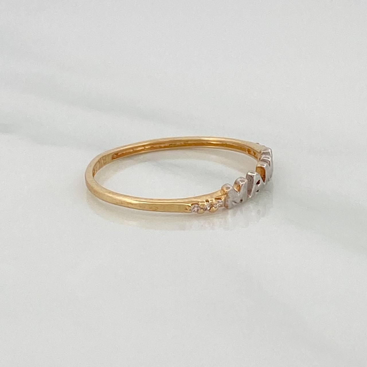 Anillo Mama 0.95gr / T6 3/4 / Dos Oros Amarillo Blanco 18K $
