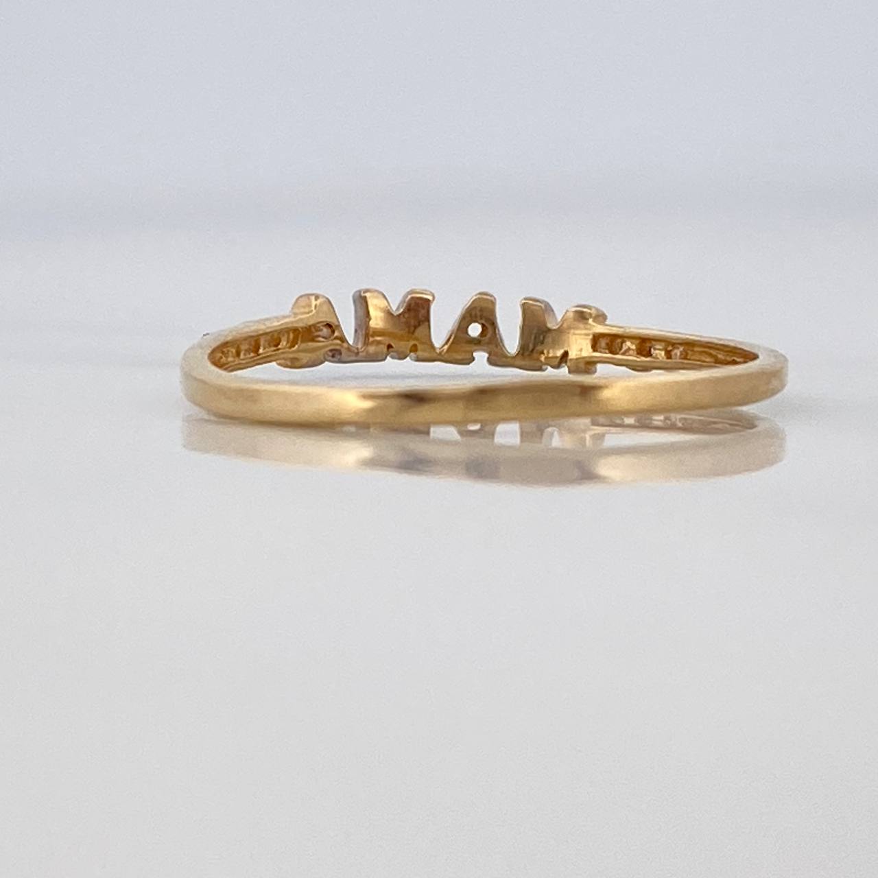 Anillo Mama 0.95gr / T6 3/4 / Dos Oros Amarillo Blanco 18K $