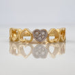 Anillo Corazones 2.4gr / T7 1/4 / Dos Oros Amarillo Blanco 18K $