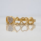 Anillo Corazones 2.4gr / T7 1/4 / Dos Oros Amarillo Blanco 18K $