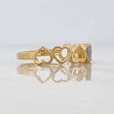 Anillo Corazones 2.4gr / T7 1/4 / Dos Oros Amarillo Blanco 18K $